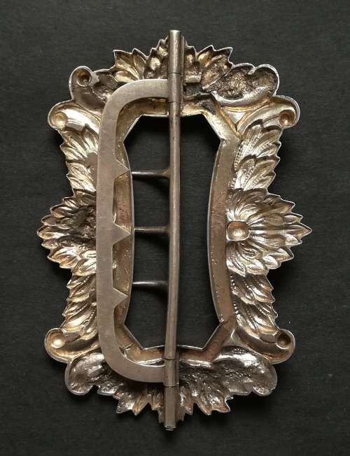 BIRMINGHAM 1891 STERLING SILVER BELT BUCKLE 80 X 55 MM 33 GRAMS