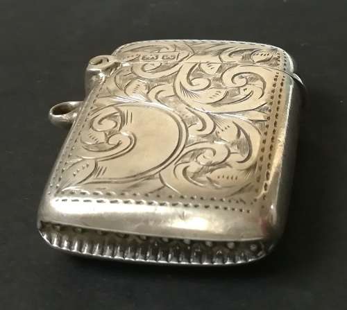 **RARE** STERLING SILVER CHESTER 1901 VESTA CASE 25 X 35MM