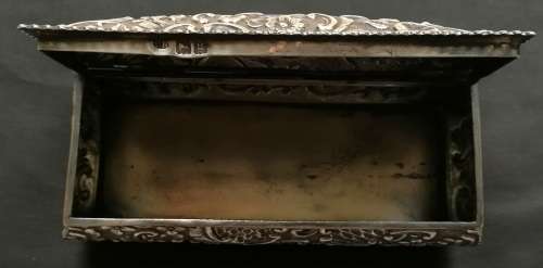 ART NOUVEAU STERLING SILVER LONDON 1902 JEWELLERY TRINKET BOX 40X55X125MM 120 GRAMS **EXCELLENT**