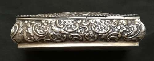 ART NOUVEAU STERLING SILVER LONDON 1902 JEWELLERY TRINKET BOX 40X55X125MM 120 GRAMS **EXCELLENT**