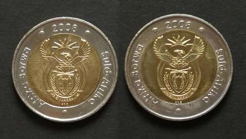 2008 RSA CIRCULATION R5 MANDELA COIN (2 COINS)