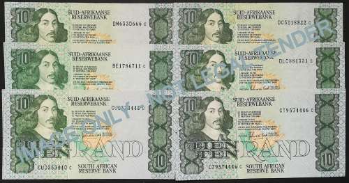 GERHARD DE KOCK 10 RAND 3RD ISSUE (6 NOTES) **BID PER NOTE**