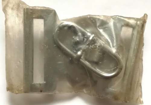 RHODESIAN ARMY STABLE BELT BUCKLE "SIT NOMINEE DIGNA" CHROME UNUSED IN ORIGINAL PACKET