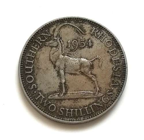 SOUTHERN RHODESIA 1954 2 SHILLINGS **RARE**