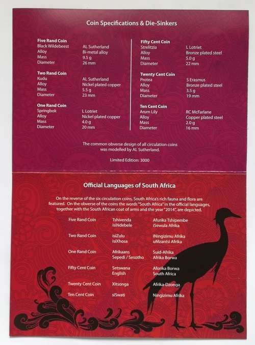 REPUBLIC 2014 S A M MINT PROOF COIN SET