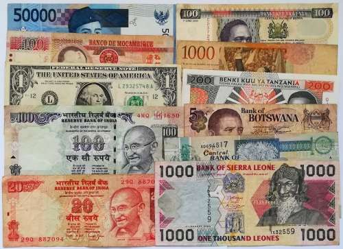 WORLD BANK NOTES LOT (11 NOTES)