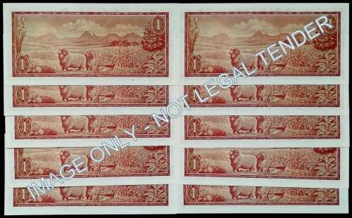 T W DE JONGH 1 RAND 3 RD ISSUE EF (10 NOTES SEQUENCE)