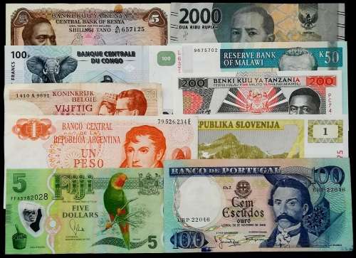 WORLD BANK NOTES MIXED LOT (10 NOTES)