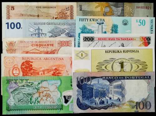 WORLD BANK NOTES MIXED LOT (10 NOTES)