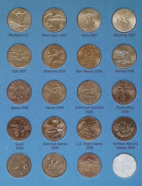 STATEHOOD QUARTERS FOLDER COMPLETE SET 1999-2009 MISSING 1