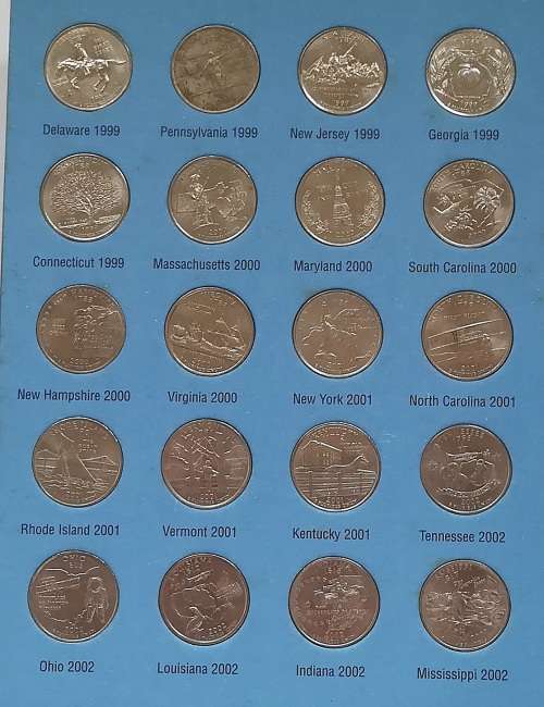 STATEHOOD QUARTERS FOLDER COMPLETE SET 1999-2009 MISSING 2