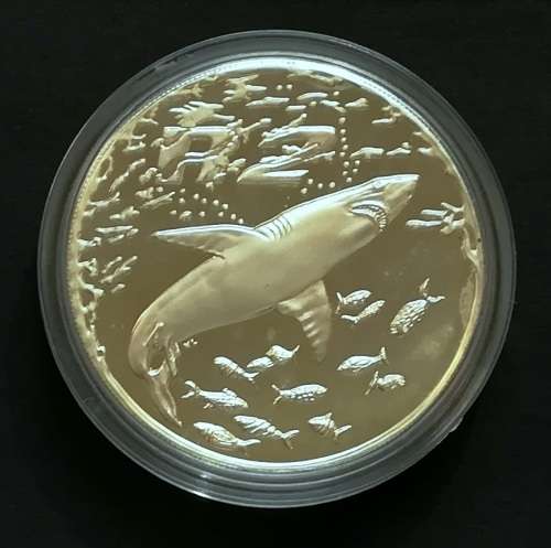 1999 SILVER PROOF R2 - THE GREAT WHITE SHARK S A M BOXED