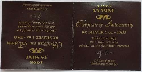 1995 SILVER PROOF R2 FOOD AND AGRICULTURE S A M BOXED