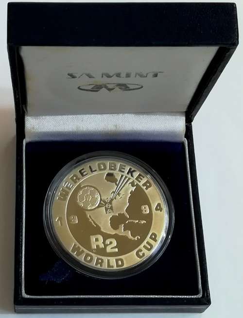 1994 SILVER PROOF R2 SOCCER WORLD CUP S A M BOXED
