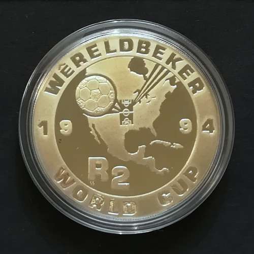 1994 SILVER PROOF R2 SOCCER WORLD CUP S A M BOXED