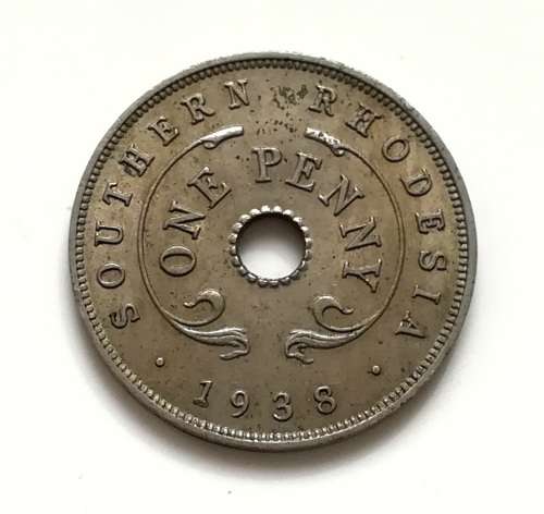 SOUTHERN RHODESIA 1938  PENNY **EXCELLENT**
