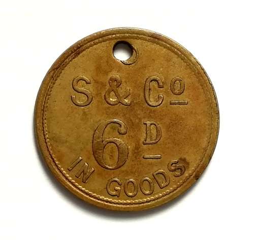 STRACHAN + CO 6 PENCE TOKEN **RARE**