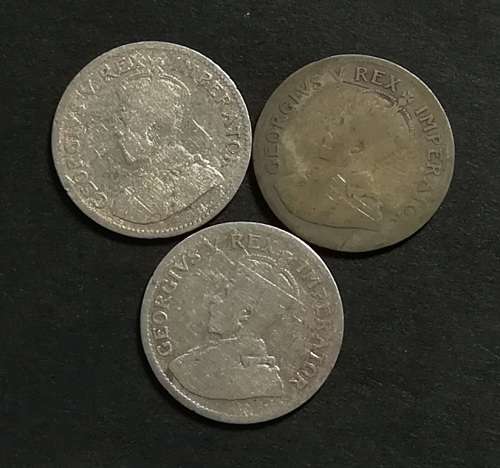 UNION 1927+1928+1929 3 PENCE  (3 COINS)