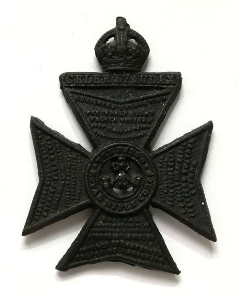 THE KINGS ROYAL REFLE CORPS BADGE (PINS MISSING) 40X50MM