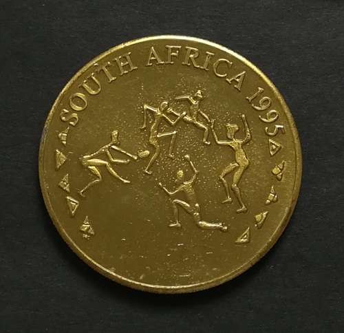1995 SOUTH AFRICA RUGBY WORLD CUP COMMEMORATIVE COIN MEDALLION 38MM