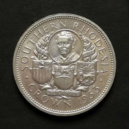 SOUTHERN RHODESIA 1953 SILVER CROWN