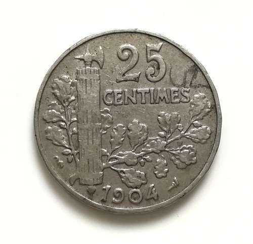 FRANCE 1904 25 CENTIMES COIN