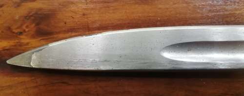 WW2 AUSTRALIAN LEE ENFIELD PATTERN MA1907 BAYONET HANDLE  SLAZ LEATHER SCABBARD BLADE LENGTH 430MM