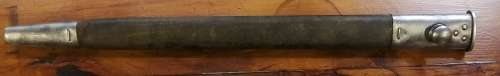 WW2 AUSTRALIAN LEE ENFIELD PATTERN MA1907 BAYONET HANDLE  SLAZ LEATHER SCABBARD BLADE LENGTH 430MM