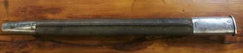 WW2 AUSTRALIAN LEE ENFIELD PATTERN MA1907 BAYONET HANDLE  SLAZ LEATHER SCABBARD BLADE LENGTH 430MM