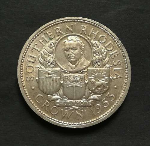SOUTHERN RHODESIA 1953 SILVER CROWN