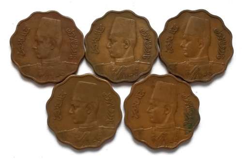 EGYPT 1943 10 MILLIEMES (5 COINS)