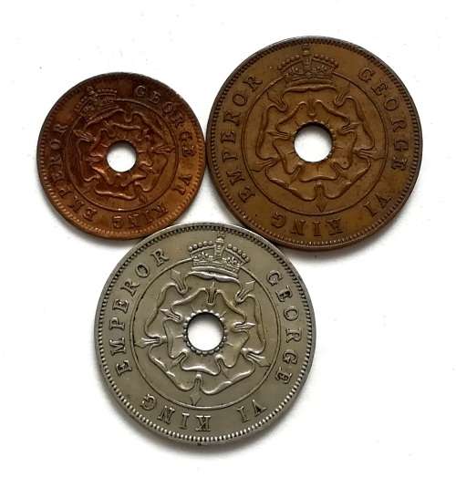 SOUTHERN RHODESIA 1942 1/2 + 2X1 PENNY