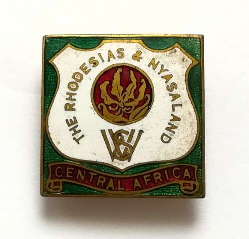 WVS THE RHODESIA'S + NYASALAND CENTRAL AFRICA PIN/BROOCH 28X28MM