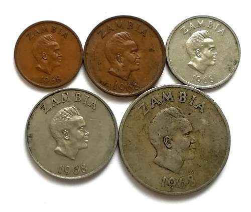 ZAMBIA 1968 1+2+5+10+20 NGWEE (5 COINS)