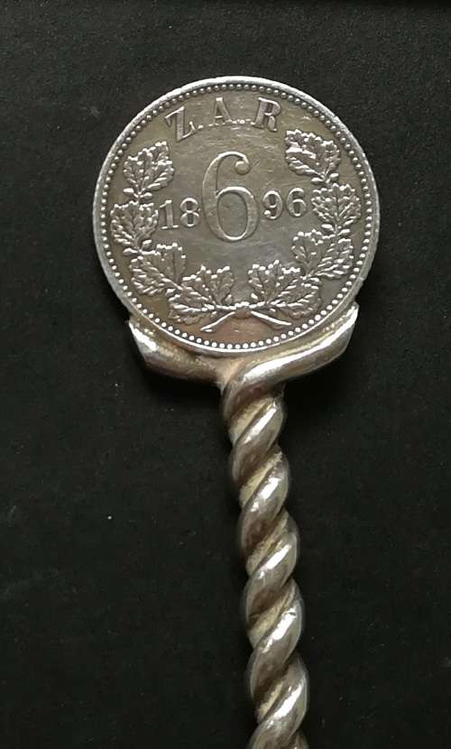 ZAR 1897 2.5 SHILLING AND 1896 6 PENCE SILVER SPOON