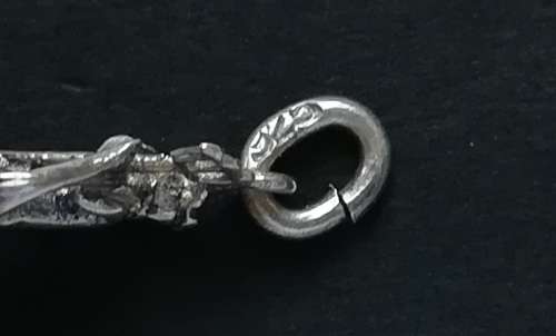 STERLING SILVER CHARM DANNLES HALF MAN/HALF SEA CREATURE 15MM