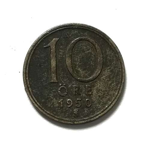 SWEDEN 1950 SILVER 10 ORE