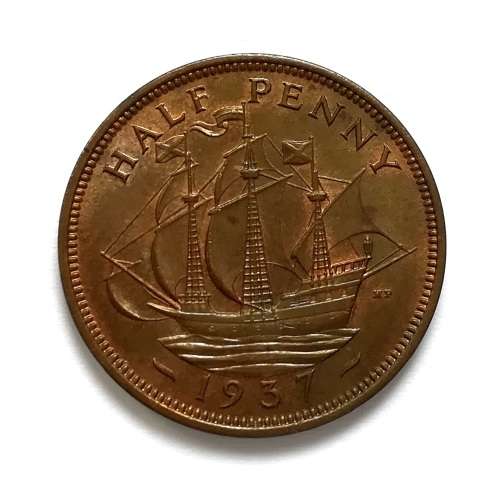 GREAT BRITAIN 1937 HALF PENNY **EXCELLENT**