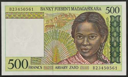 MADAGASCAR 500 FRANCS BANKNOTE
