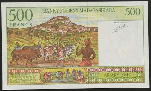 MADAGASCAR 500 FRANCS BANKNOTE