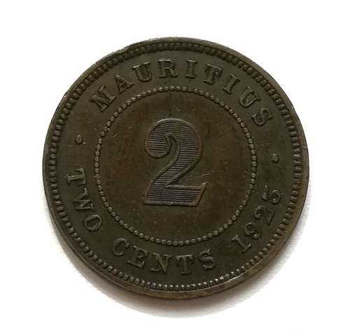 MAURITIUS 1923 2 CENTS COIN