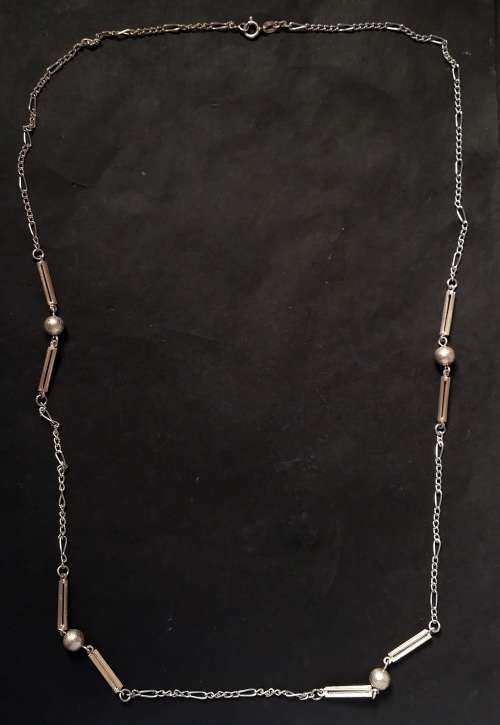 VINTAGE 835 SILVER MID CENTURY NECKLACE 800MM 17.8 GRAMS MAKER F.N.