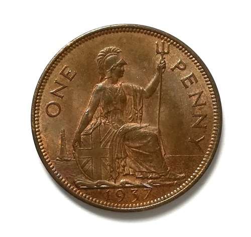 GREAT BRITAIN 1937 PENNY **EXCELLENT**