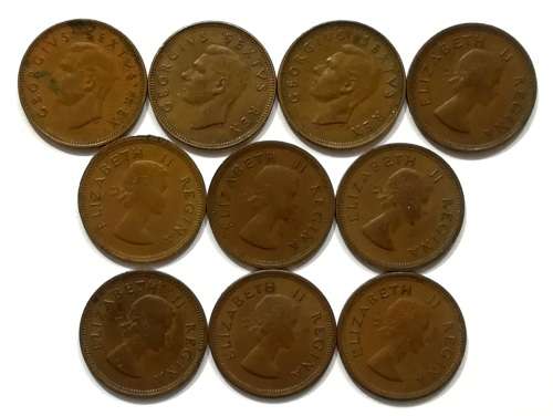 UNION 1950 - 1959 QUARTER PENNY ALL DATES (10 COINS)