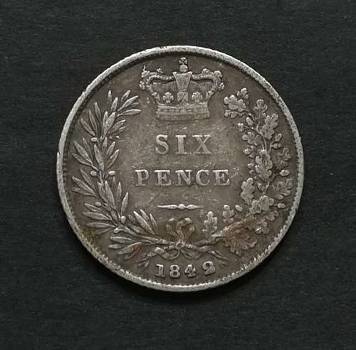 GREAT BRITAIN 1842 SILVER 6 PENCE
