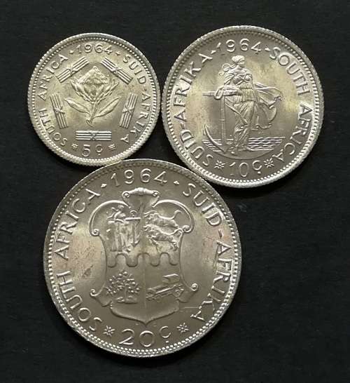 REPUBLIC 1964 5+10+20 CENTS **EXCELLENT** (3 COINS)