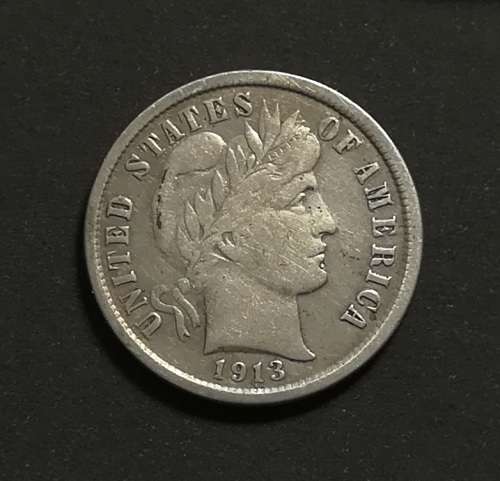 UNITED STATES 1913S SILVER BARBER DIME **RARE**