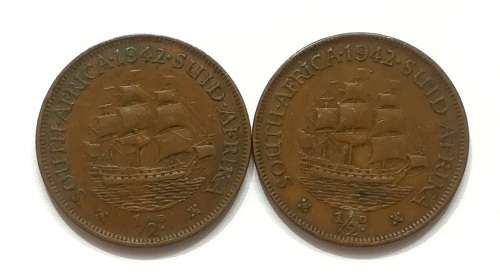 UNION 1942  HALF  PENNY (2 COINS)