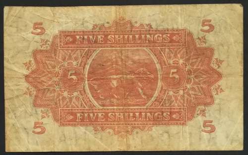 1939 THE EAST AFRICAN CURRENCY BOARD 5 SHILLINGS NOTE