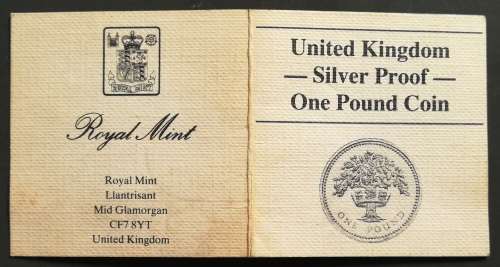 UNITED KINGDOM 1987 PROOF SILVER POUND